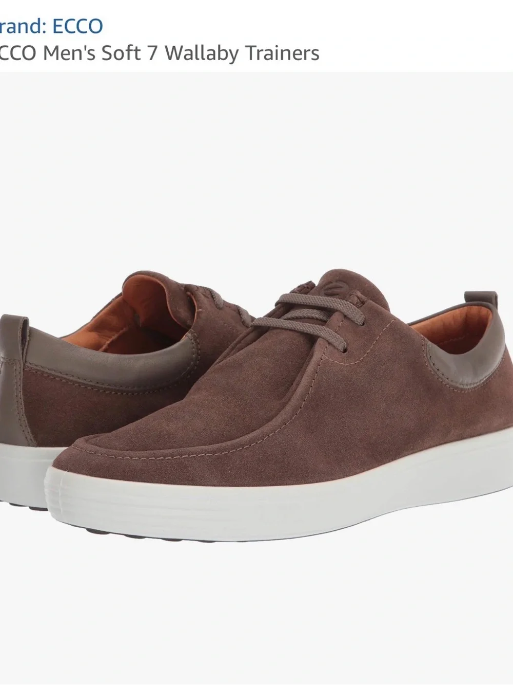 Ecco Wallaby Men's Tan Suede Lace-Up Slip-On Sneakers Sz 10